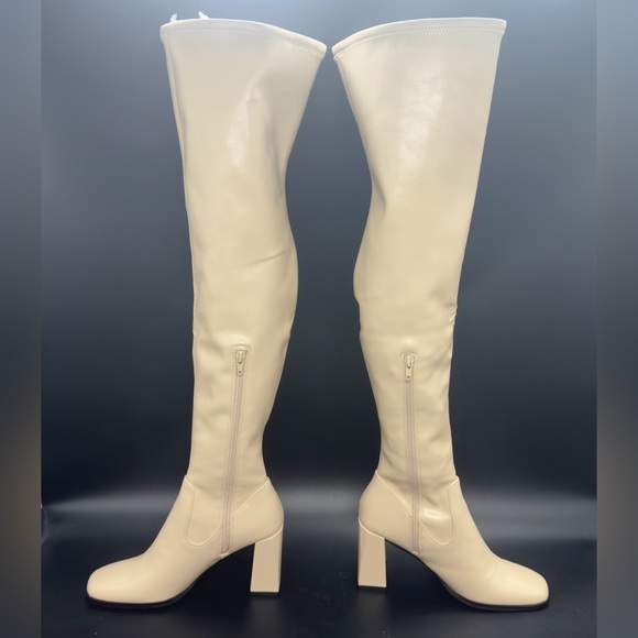 Open Edit Briar Over the Knee Boot Cream Vanilla - Picture 3 of 10